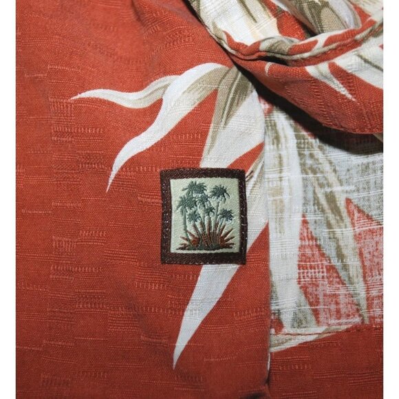 Seven Palm Men's Rust Orange Silk Hawaiian Shirt Size XXL Button Up Pocket - Picture 5 of 10